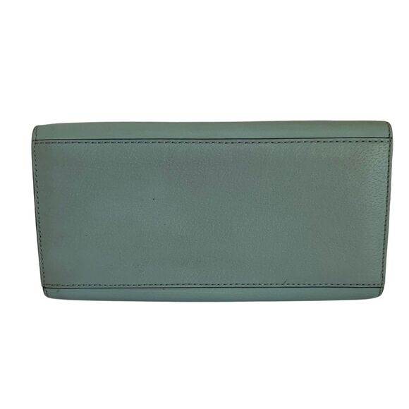 Kate Spade Medium Satchel Crossbody Bag Muted Teal Leather Preowned - Picture 6 of 11